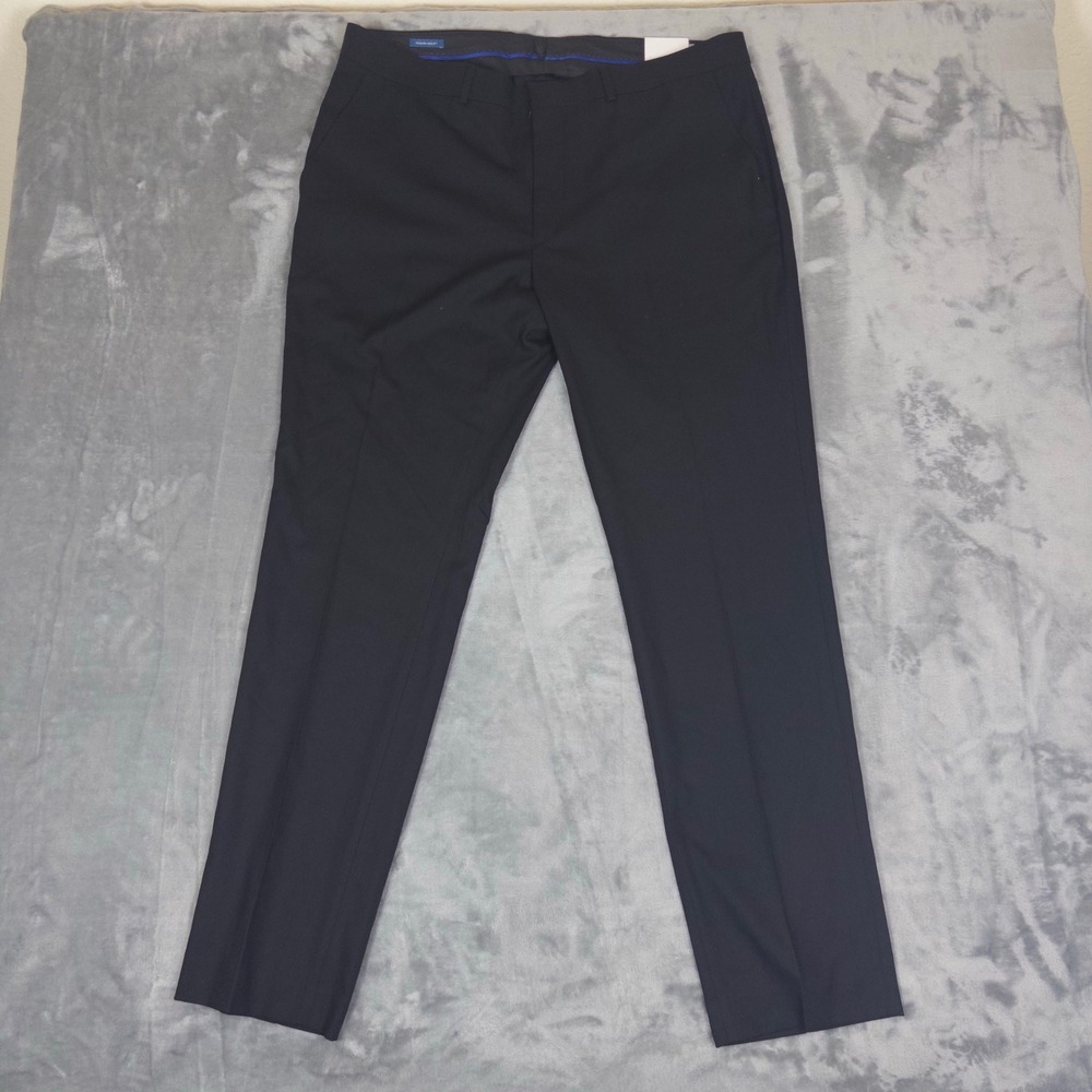 Kenneth Cole Reaction Dress Pants Mens 38x32 Black Techni-Cole Modern Fit Flex